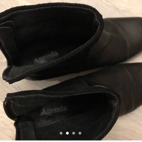 AGENDA Square toe leather ankle boots - Picture 2 of 4